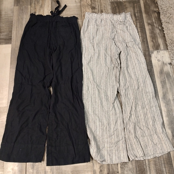 Linen wide leg high rise pants - Picture 2 of 5